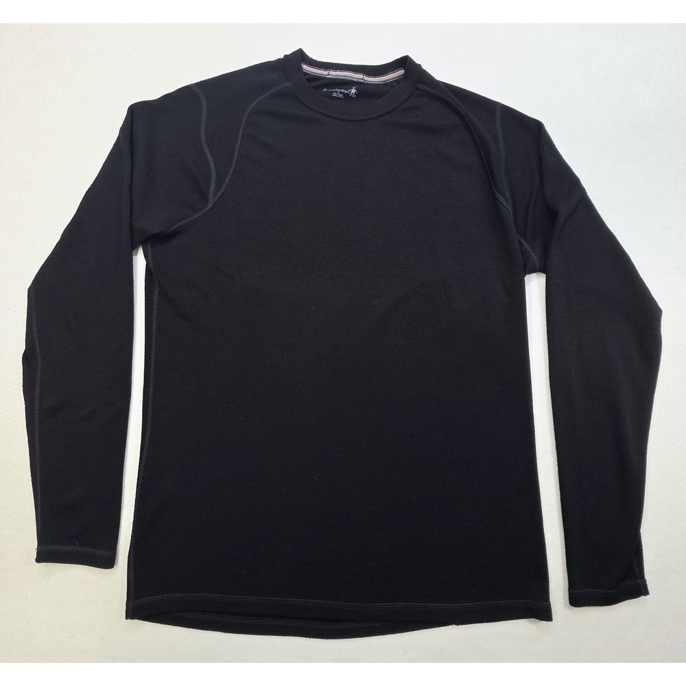 Smartwool Merino Wool Base Layer Shirt Sweater Mens Large Classic Thermal Black